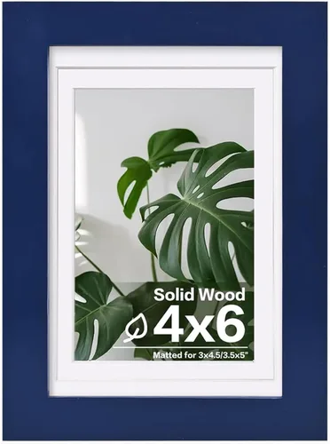 Miniatura 260 de Egofine - Portarretratos de 4 x 6 pulgadas, de madera maciza con plexiglás, para fotos de 3.5 x 5 con paspartú o de 4 x 6 sin paspartú, para colocar