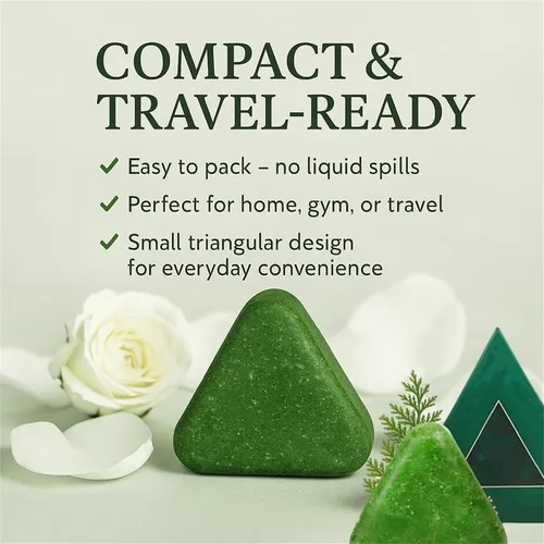 Miniatura 5 de Nature Triangle - Barra de champú sólido de hoja de ciprés natural, hierba de usman hierba, natural de siete hierbas verdes para el cuidado del 1