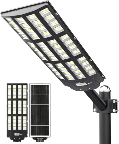 Miniatura 11 de JAYNLT Y-2000W Luz solar de calle, 200000LM 6500K luces de inundación solar al aire libre del atardecer al amanecer, 6500K IP67 impermeable luz