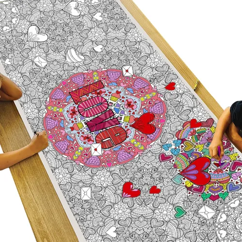 Miniatura 8 de Tiny Expressions - Póster gigante para colorear de mandala - Enrollado, sin arrugas, 72 x 30 pulgadas, pancarta grande para colorear para Cartel