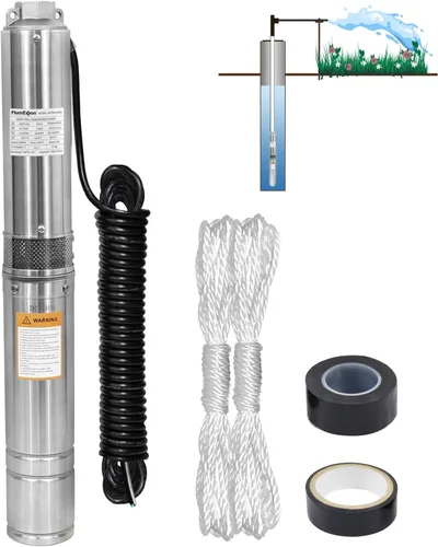 Miniatura 8 de Bomba sumergible de pozo profundo 1HP 115V/60Hz, 34GPM, cabeza de 196 pies, con cable de 33 pies, bomba de pozo de agua de acero inoxidable