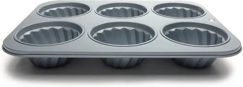 Miniatura 3 de Fox Run Molde estriado para muffins, 14 x 10.5 x 2 pulgadas, metálico