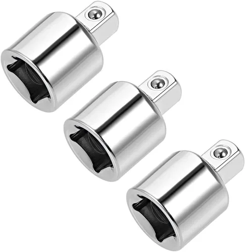 uxcell 3 unidades de 3/8 pulgadas (F) x 1/4 pulgadas (M) reductor de enchufe para llaves de trinquete, hembra a macho, Cr-V