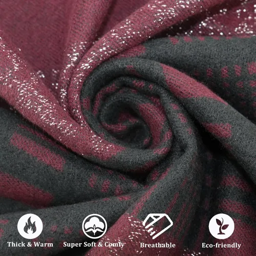 Miniatura 86 de Poncho chal para mujer, suéteres suaves y cálidos para mujer, parte delantera abierta, poncho de viaje para otoño, invierno y primavera