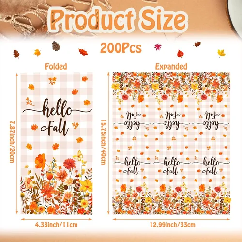 Miniatura 3 de Crtiin 200 servilletas de otoño para invitados de Acción de Gracias, papel desechable de hojas de arce otoñales, toallas de mano florales para cena