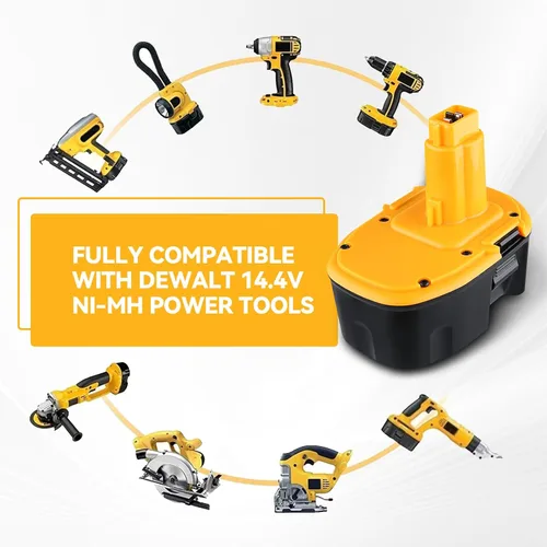 Miniatura 6 de DC9091 4800mAh Ni-MH de repuesto para batería Dewalt de 14.4V 14.4 voltios compatible con batería Dewalt DC9091 DW9094 DW9091 DC9094 DE9091 DE9092