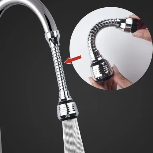 Miniatura 5 de Extensor de grifo de cocina, cabezal rociador universal de 360°, boquilla ajustable giratoria de 360°, para baño, cocina, adaptador de filtro