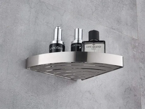 Miniatura 3 de Organizador de ducha de esquina cromada, jabonera de esquina, estante de alambre de latón macizo para ducha interior, soporte de jabón de baño