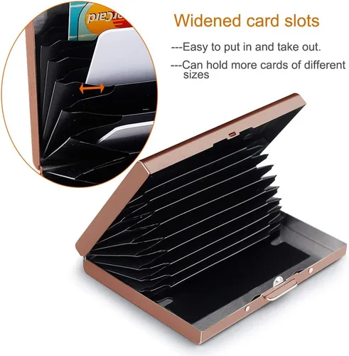 Miniatura 4 de EASTNIGHTS Soporte para tarjetas de crédito RFID, protector de metal para tarjetas de crédito para hombres y mujeres, paquete de caja de regalo