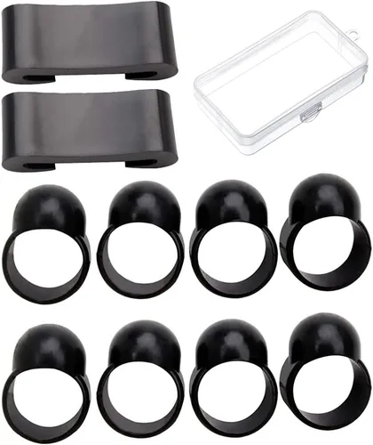 10 Uds. de acero tambor lengua mangas de dedo tambor silicona dedo pick tocando cubierta de juego soporte de baquetas caja de almacenamiento para