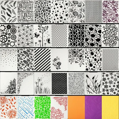 Miniatura 9 de Mumufy 20 Carpetas de Repujado para Hacer Tarjetas Plantilla de Estencil de Repujado DIY Molde Decorativo de Tarjeta de Papel de Plástico para Álbum