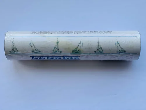 Miniatura 5 de Dundee Deco BD6262 - Borde de papel pintado prepegado, color beige náutico, azul, verde azulado, borde de pared, diseño retro, 15 pies x 7.25