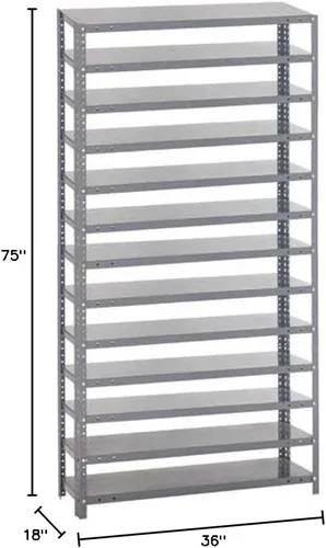 Miniatura 237 de Quantum QSBU-245BK Heavy Duty Shelving Unit with (7) Shelves and (24) QUS245 Black Bins for Garage Warehouse Storage Distribution 400 lb Load
