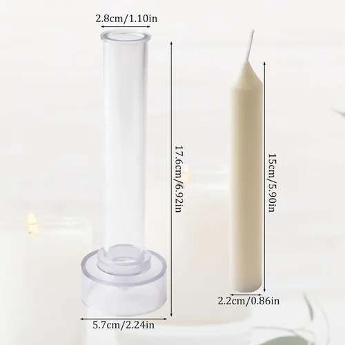 Miniatura 2 de WANDIC 1 molde para velas, moldes cilíndricos de plástico transparente, velas de mesa de emergencia para iglesia, Navidad, día de San Valentín