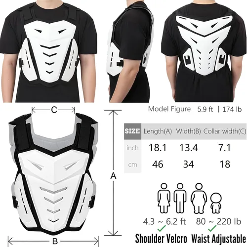 Miniatura 3 de Chaleco de Protección de Cuerpo Ligero para Motocicleta, Armadura para Cuerpo, Protector para Moto de Tierra, Carreras, Ciclismo, Esquí, Motocross