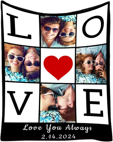 Miniatura 22 de Manta personalizada con texto en imagen, fotos, regalos para adultos, niños, novia, novio, Navidad, Halloween, día del padre, madre, San Valentín