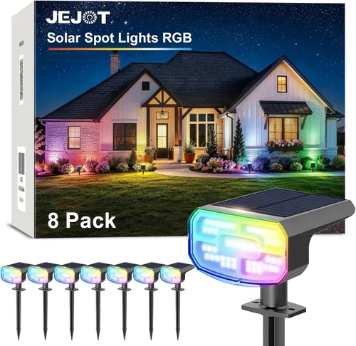 Miniatura 22 de JEJOT Luces solares para exteriores, impermeables, IP65, encendido/apagado automático, 2700 K, 2 modos de iluminación, LED súper brillante, luces