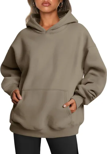 Miniatura 73 de Trendy Queen - Sudaderas extragrandes con capucha para mujer, suéteres de manga larga, sin botones, de vellón, de otoño, ropa de invierno