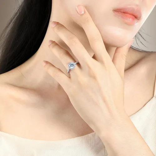Miniatura 5 de Anillos de compromiso de plata de ley 925 de 1.2 quilates para mujer, anillos de compromiso de circonita cúbica de corte cojín para ella, talla 4-12
