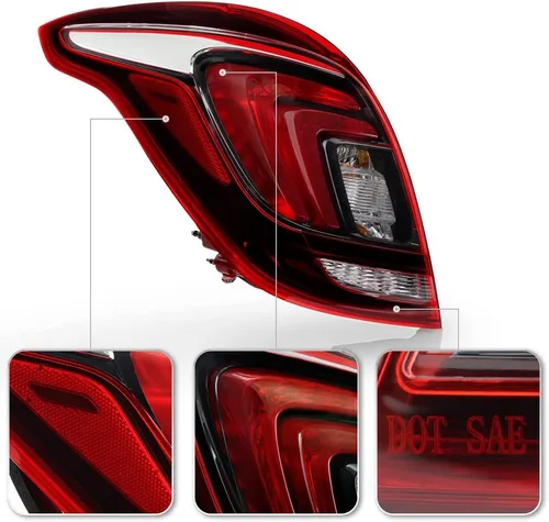 Miniatura 4 de ACANII - Para 2017-2022 Buick Encore Rojo Claro OE Estilo de Fábrica LED Luz Trasera Lámpara de Freno Reemplazo Lado Izquierdo del Conductor