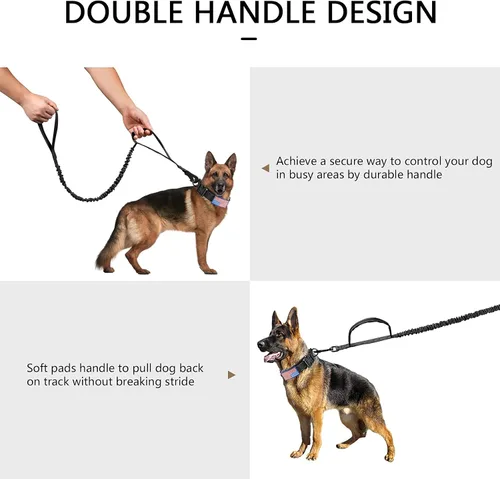 Miniatura 6 de DAGANXI - Collar táctico para perro, collar ajustable de nailon para adiestramiento con asa de control y hebilla, para perros medianos y grandes