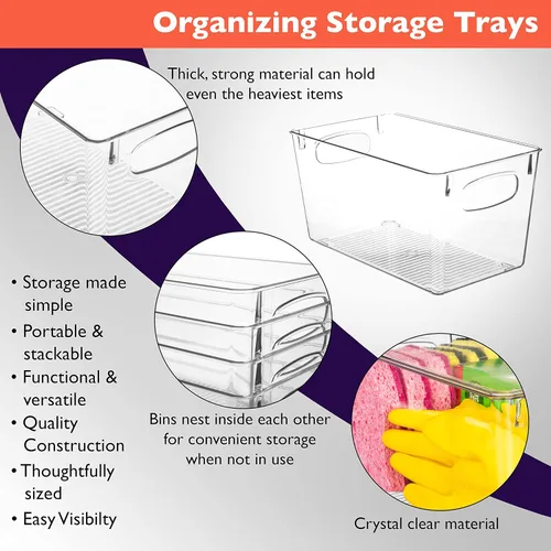 Miniatura 2 de ClearSpace Contenedores de Almacenamiento de Plástico Transparente – Perfectos para Organización y Almacenamiento de Cocina o Almacenamiento
