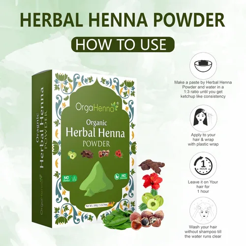 Miniatura 2 de Polvo de henna herbario orgánico para el cabello – 100% puro y natural, color y acondicionador sin químicos – Fortalece, 3.53 oz