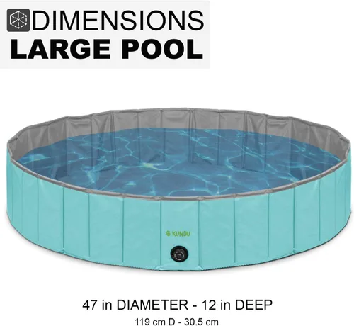Miniatura 3 de KUNDU Redonda (32 pulgadas de diámetro x 8 pulgadas de profundidad) PVC resistente al aire libre para mascotas y niños piscina / bañera - portátil