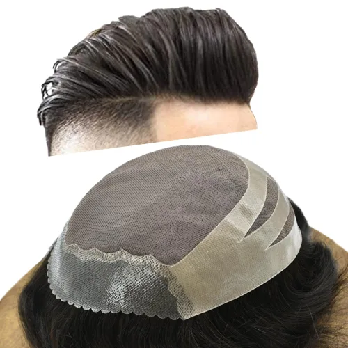 Miniatura 10 de Pieza de pelo para hombre, mono, real, Remy, sistema de cabello humano, repuesto para hombres, extensiones duraderas para hombre, tupé, protesis #3