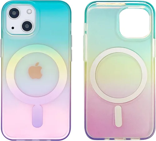 Miniatura 8 de Funda magnética para iPhone 13 y iPhone 14 de 6.1 pulgadas, compatible con carga MagSafe de poliuretano termoplástico suave, delgada, a prueba