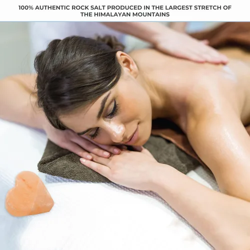 Miniatura 7 de Pure Himalayan Salt Works Piedra de masaje de corazón, piedra tallada a mano de cristal rosa para terapia de masaje, desodorante y exfoliantes