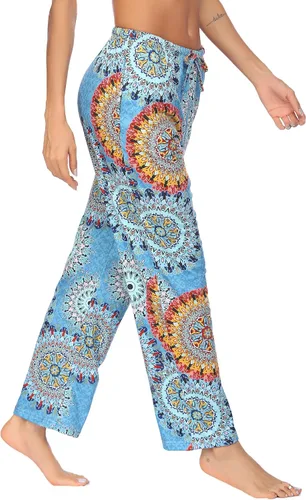Miniatura 3 de Ekouaer - Pantalones cómodos de pijama, con bolsillos, a cuadros, elásticos y con cordón, para mujer