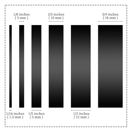 Miniatura 2 de 6 Rollos de Cinta de Línea Fina 1/16, 1/8, 1/5, 2/5, 1/2, 3/4 Pulgada x 50 Yardas Cinta de Enmascaramiento de Línea Fina Cinta Adhesiva para Pintura