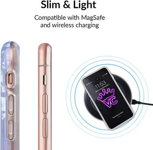 Miniatura 6 de VELVET CAVIAR Funda brillante iridiscente para iPhone Xs Max, funda protectora estética para mujer (cuarzo ópalo azul)