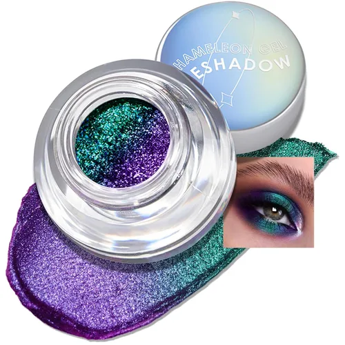 Miniatura 13 de FOCALLURE Duochrome Chameleon - Sombra de ojos con pigmento metálico que cambia de color, maquillaje de ojos multicromo, acabados multireflectantes
