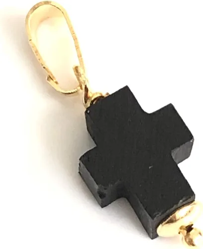 Miniatura 2 de Colgantes de protección de piedra de cruz de Azabache para cadenas Dije Mal de Ojo