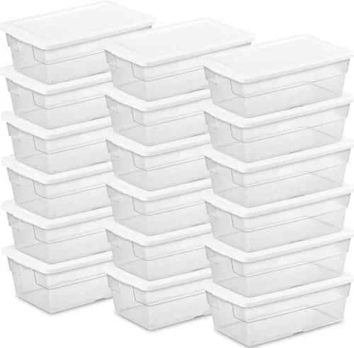 Miniatura 12 de Sterilite Paquete de 8 contenedores apilables con tapa, diseño de plástico transparente, 90 cuartos de galón