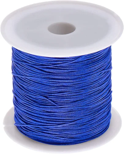 Miniatura 25 de HARFINGTON 1 rollo de hilo de nailon para nudar de 0.024 in, 50 yardas de nailon trenzado para manualidades, cuerda de satén para pulsera, collar
