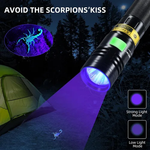 Miniatura 3 de DARKBEAM Linterna UV de 365 nm LED de luz negra, linternas ultravioleta, potente lámpara recargable USB -C Woods, resistente al agua enfocable