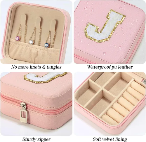 Miniatura 5 de Parima - Joyero pequeño de viaje para mujer, caja de joyería esencial para collares, anillos y aretes, organizador, regalo de Navidad para mamá