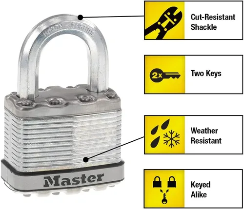 Miniatura 2 de Master Lock M5XD Magnum - Candado resistente con llave, 1 paquete
