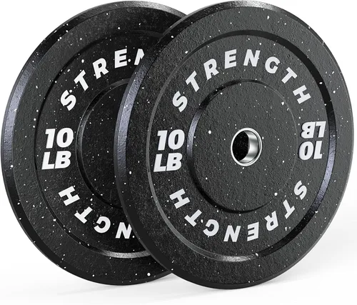 Miniatura 10 de GIKPAL Juego de Discos Olímpicos de Parachoques, Discos de Peso de Goma de 2 Pulgadas para Gimnasio en Casa, Placas de Barra para Levantamiento de 2