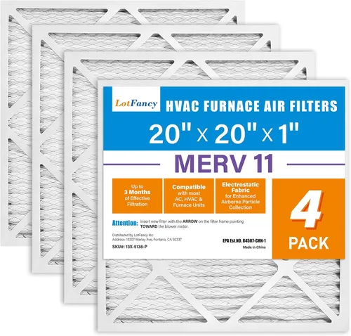 Miniatura 11 de LotFancy Filtro de aire MERV 8 de 20 x 20 x 1, paquete de 6 unidades, tamaño real: 19.75 x 19.75 x 0.75 pulgadas, horno plisado electrostático