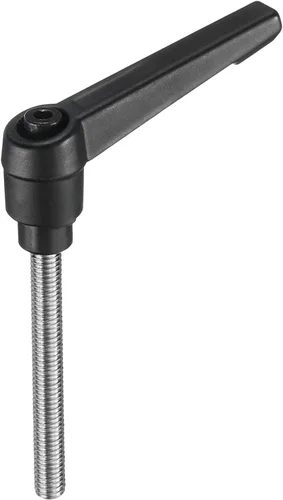Miniatura 36 de uxcell Manija de palanca de sujeción ajustable M5 x 0.787 in óxido negro métrico acero al carbono macho roscado perillas de mano con botón