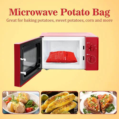 Miniatura 4 de Bolsa para microondas de patatas MyLifeUNIT, bolsa de horneado de patatas al microondas, roja