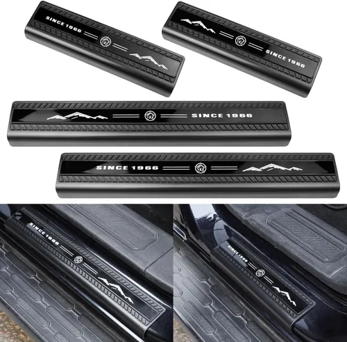 Protectores de umbral de puerta Compatibles con Ford Bronco 4 puertas 2021 2022 2023 2024 2025, Protector de borde de umbral de puerta con etiquetas