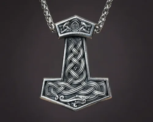 Miniatura 99 de Viking Thors Hammer Necklace Pendant - Vegvisir Aegishjalmur Helm of Awe Raven Huginn Muninn Pendant Necklace Amulet Talisman - Thor Necklace