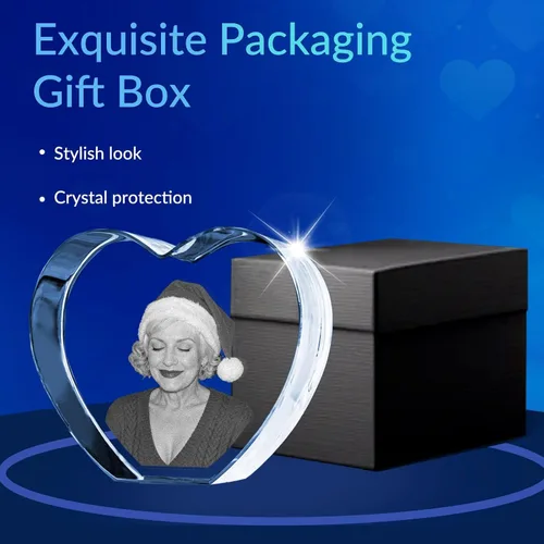 Miniatura 6 de Marco de fotos de cristal 3D personalizado grabado grabado personalizado impresiones de fotos de vidrio regalos de Navidad cubos de fotos gran
