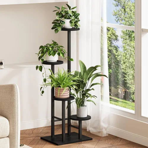 Miniatura 2 de Soporte para plantas de 5 niveles para interiores, estante esquinero para plantas, organizador de estantes para plantas, soporte de flores