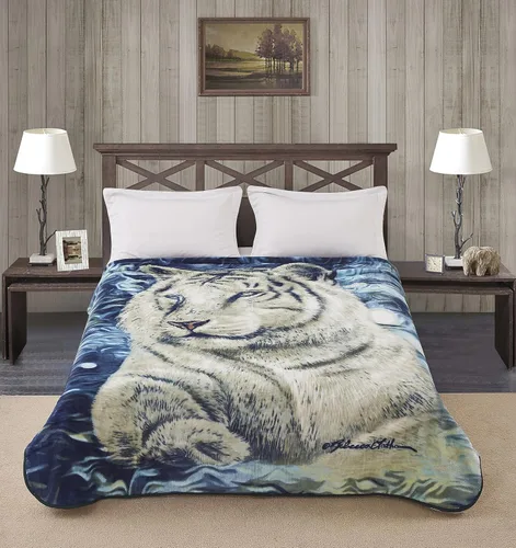 Miniatura 2 de Regal Comfort White Tiger Aurora - Manta tamaño Queen de 79 pulgadas de largo x 86 pulgadas de ancho, peso medio, manta de piel sintética súper